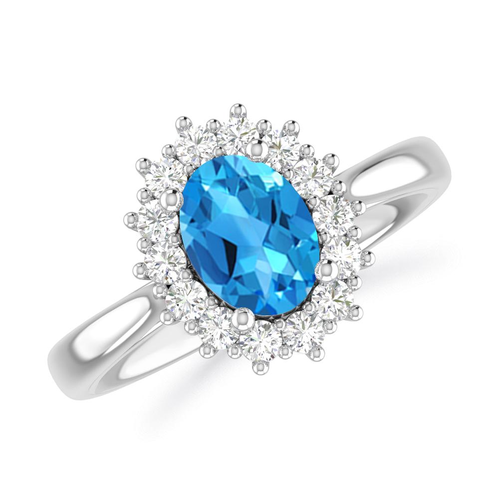 White Gold - Blue Topaz