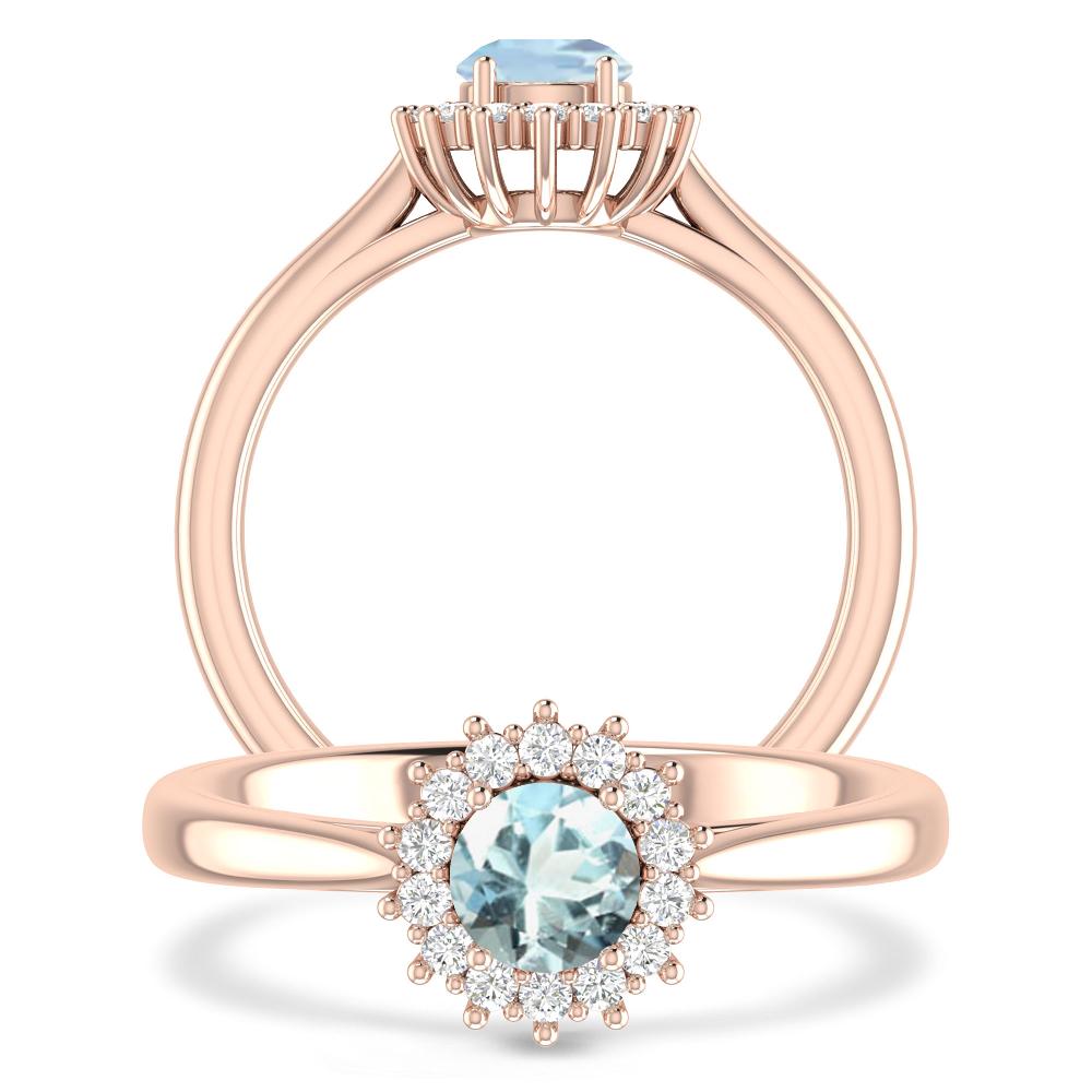 Rose Gold - Aquamarine