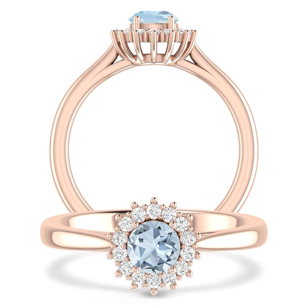 Rose Gold - Aquamarine