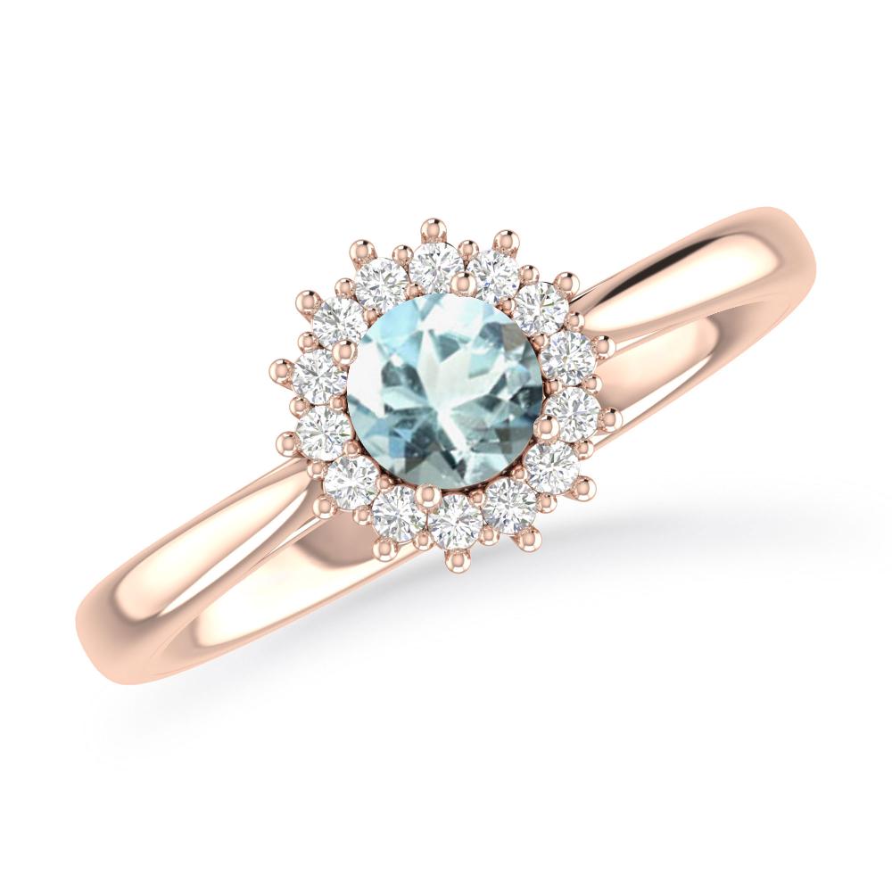 Rose Gold - Aquamarine