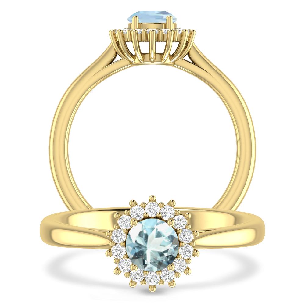 Yellow Gold - Aquamarine