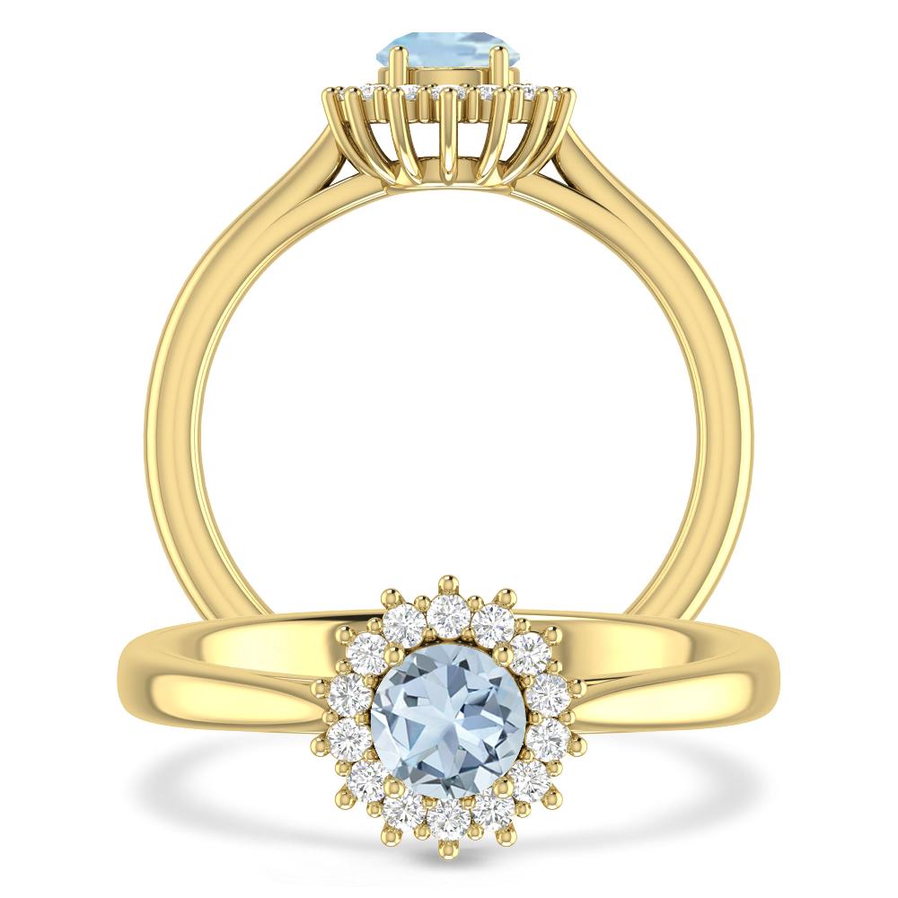 Yellow Gold - Aquamarine