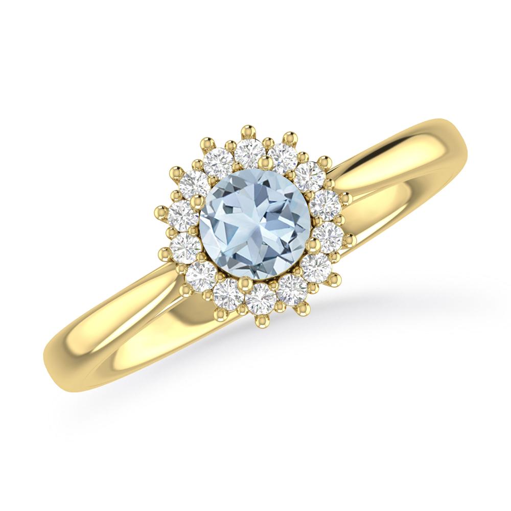 Yellow Gold - Aquamarine