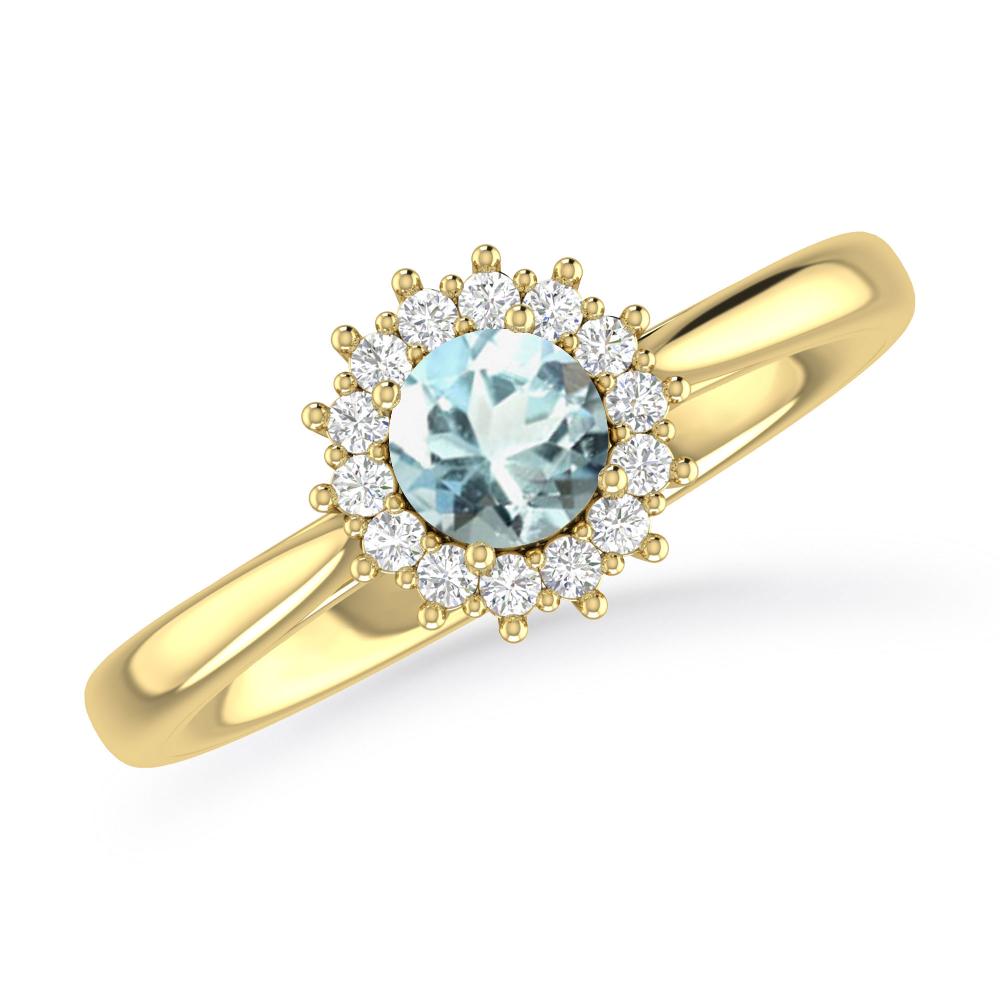 Yellow Gold - Aquamarine