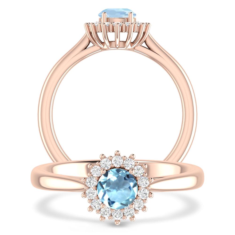 Rose Gold - Aquamarine