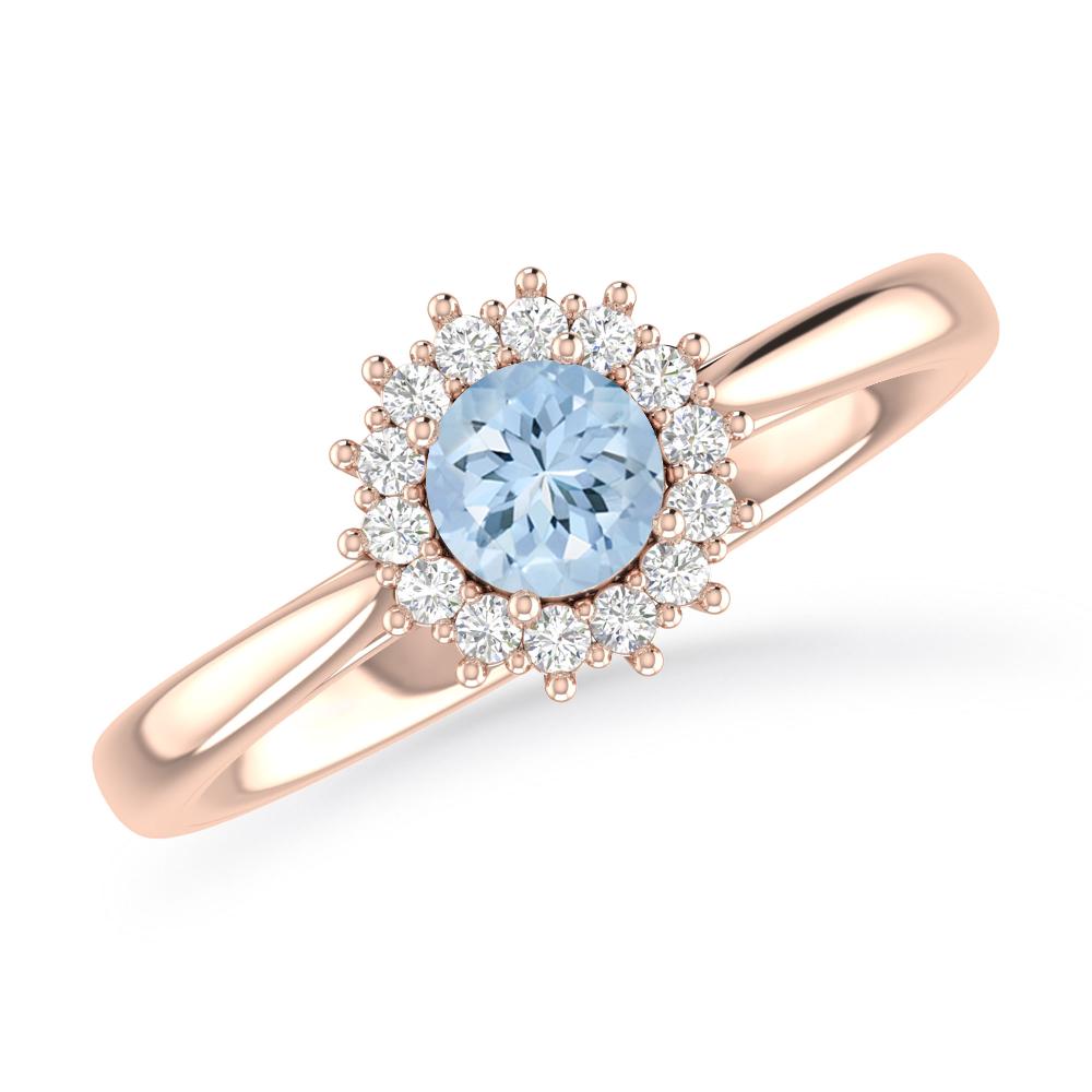 Rose Gold - Aquamarine