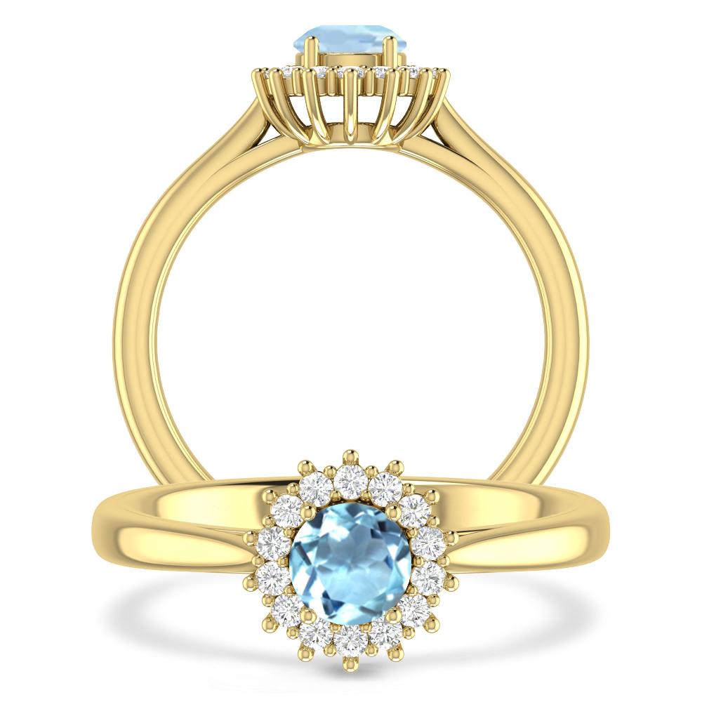 Yellow Gold - Aquamarine