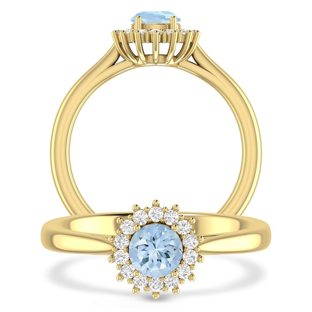 Yellow Gold - Aquamarine