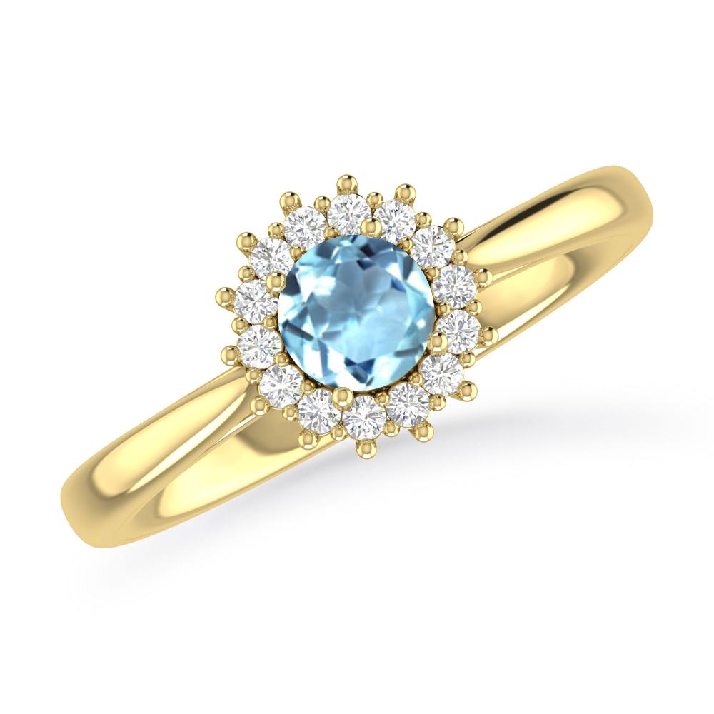 Yellow Gold - Aquamarine