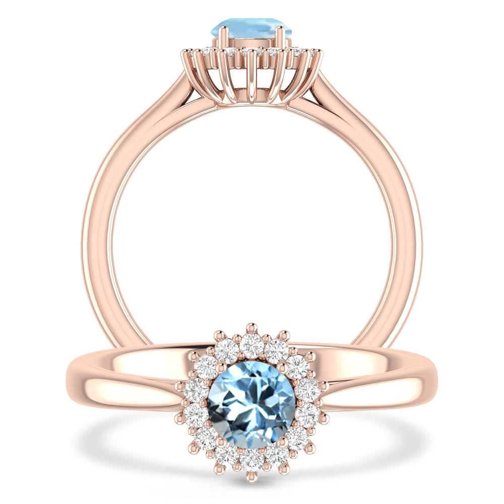 Rose Gold - Aquamarine