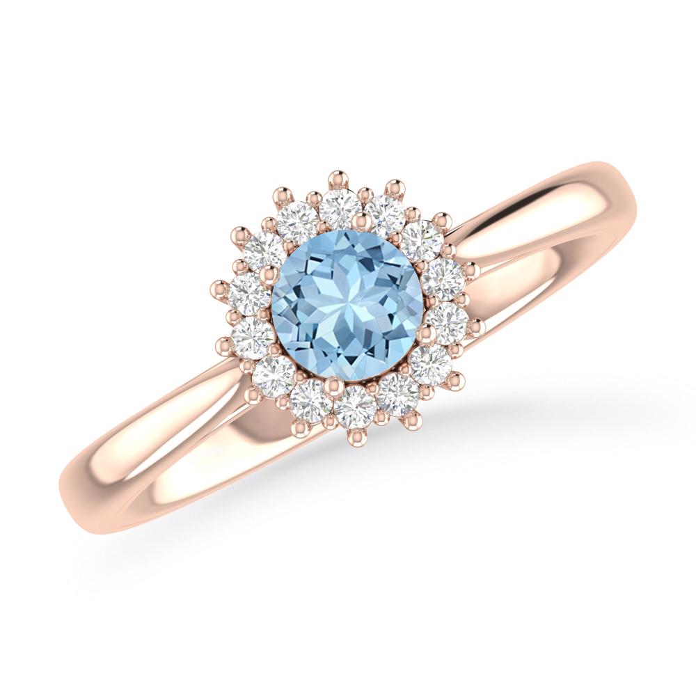 Rose Gold - Aquamarine