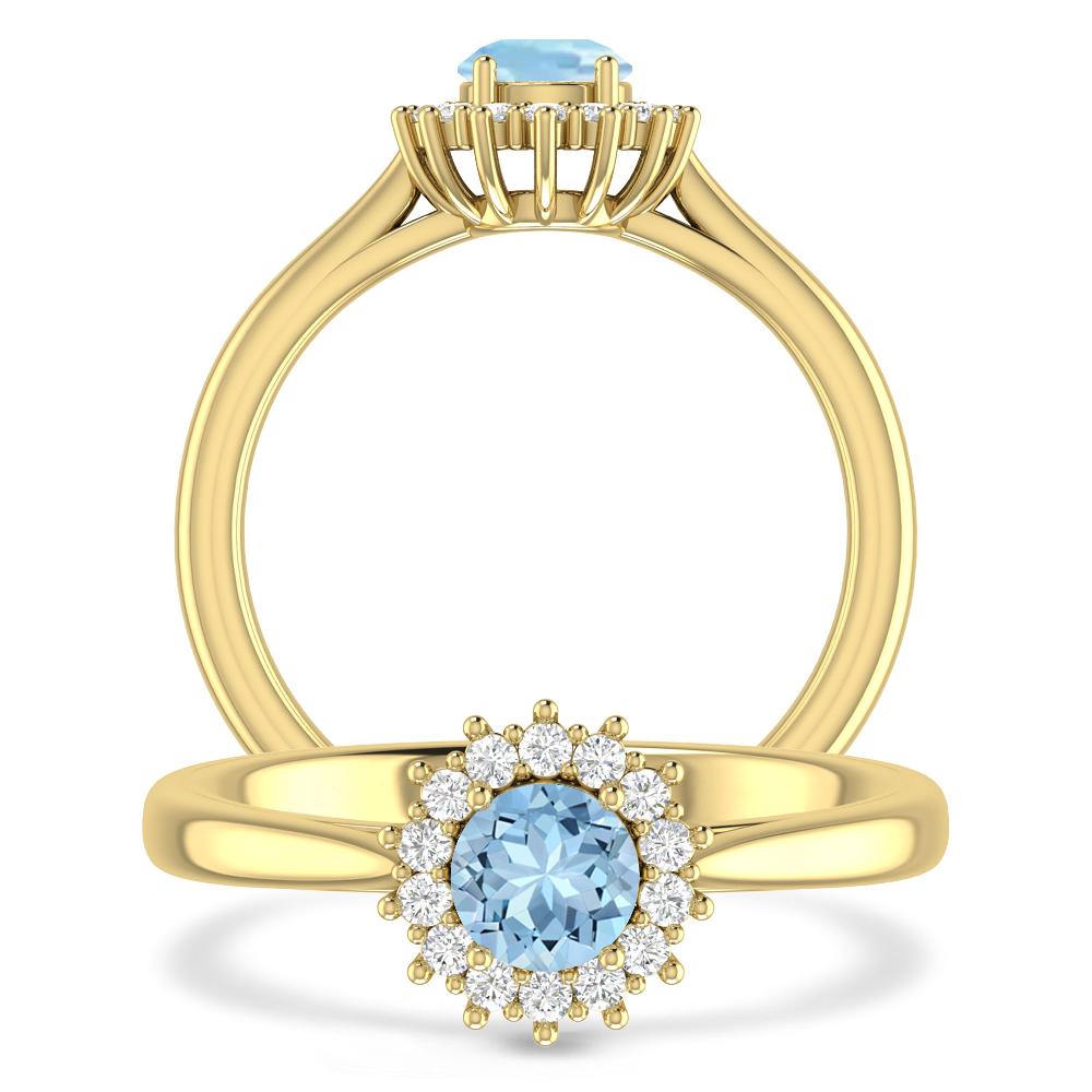 Yellow Gold - Aquamarine