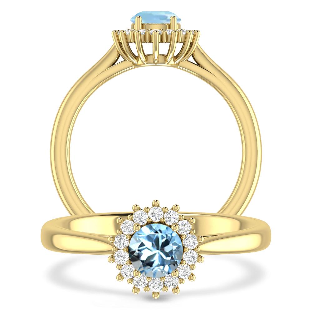 Yellow Gold - Aquamarine