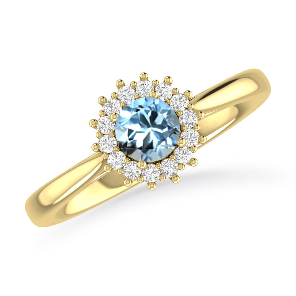 Yellow Gold - Aquamarine