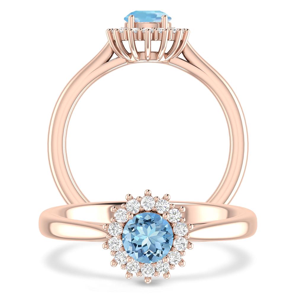 Rose Gold - Aquamarine