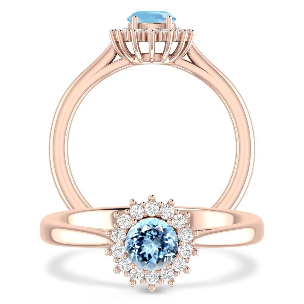 Rose Gold - Aquamarine