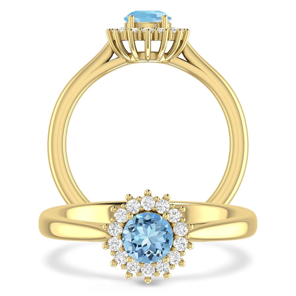 Yellow Gold - Aquamarine