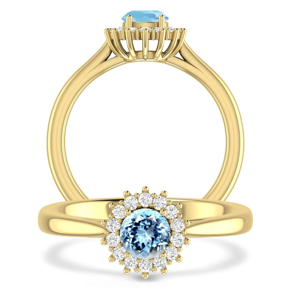 Yellow Gold - Aquamarine