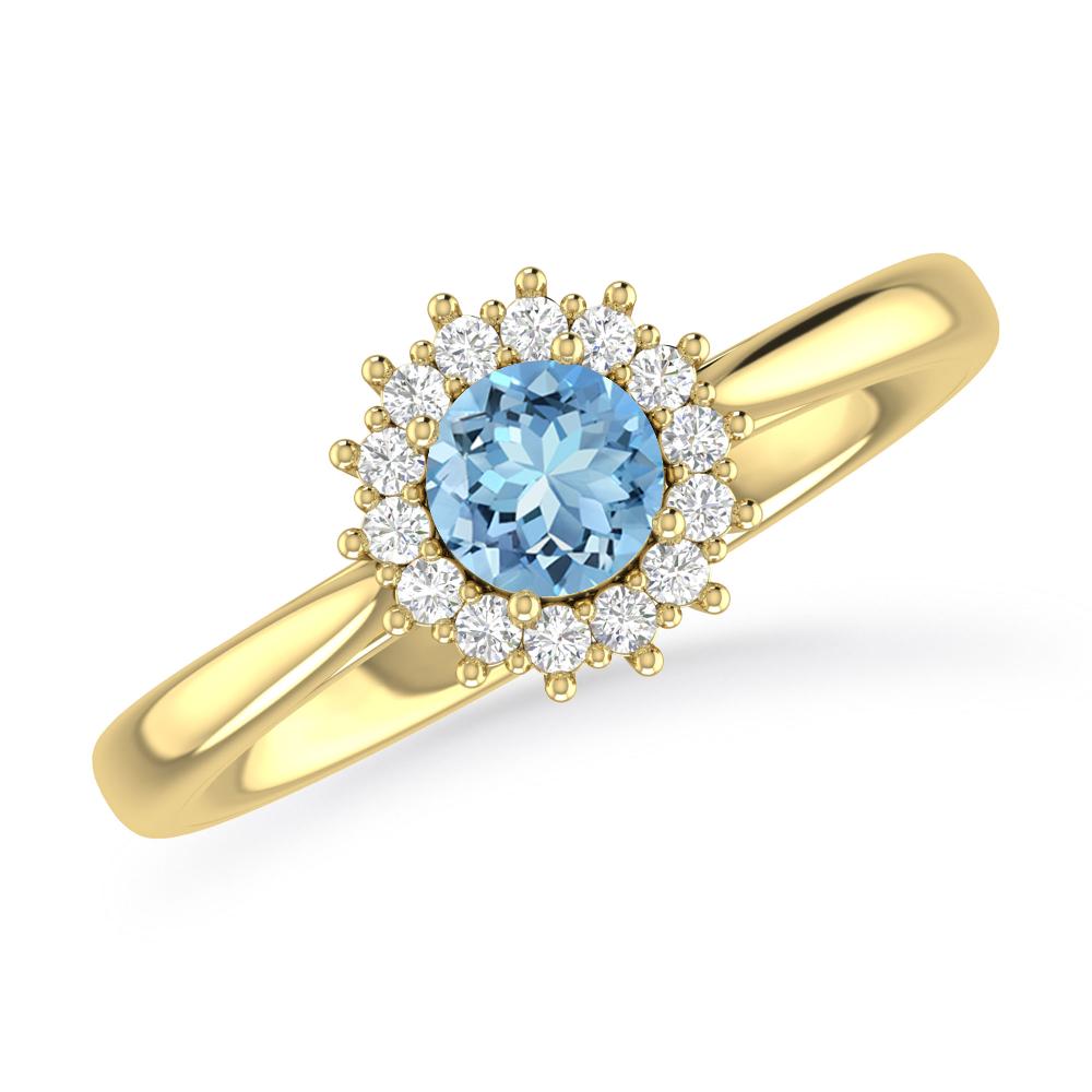 Yellow Gold - Aquamarine