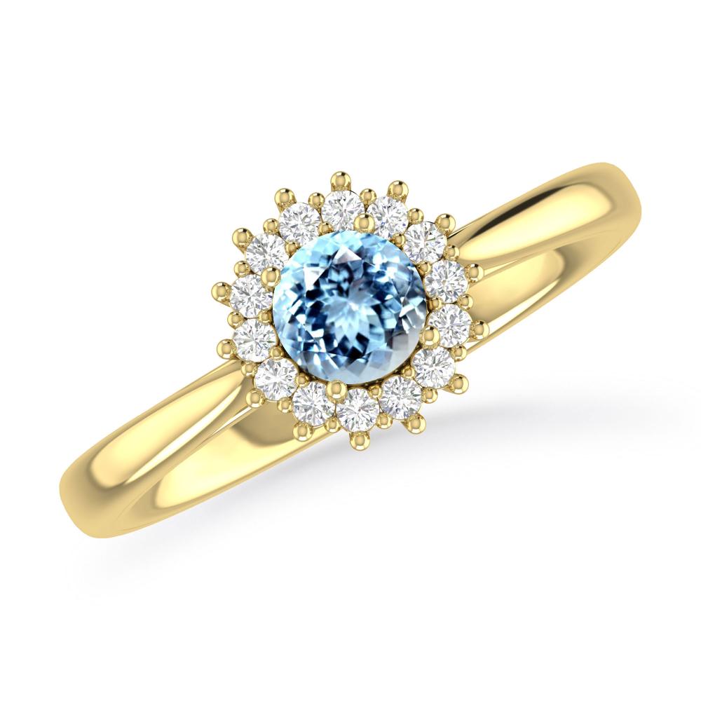 Yellow Gold - Aquamarine