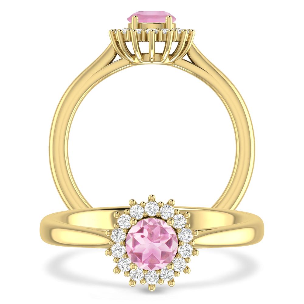 Yellow Gold - Pink Tourmaline