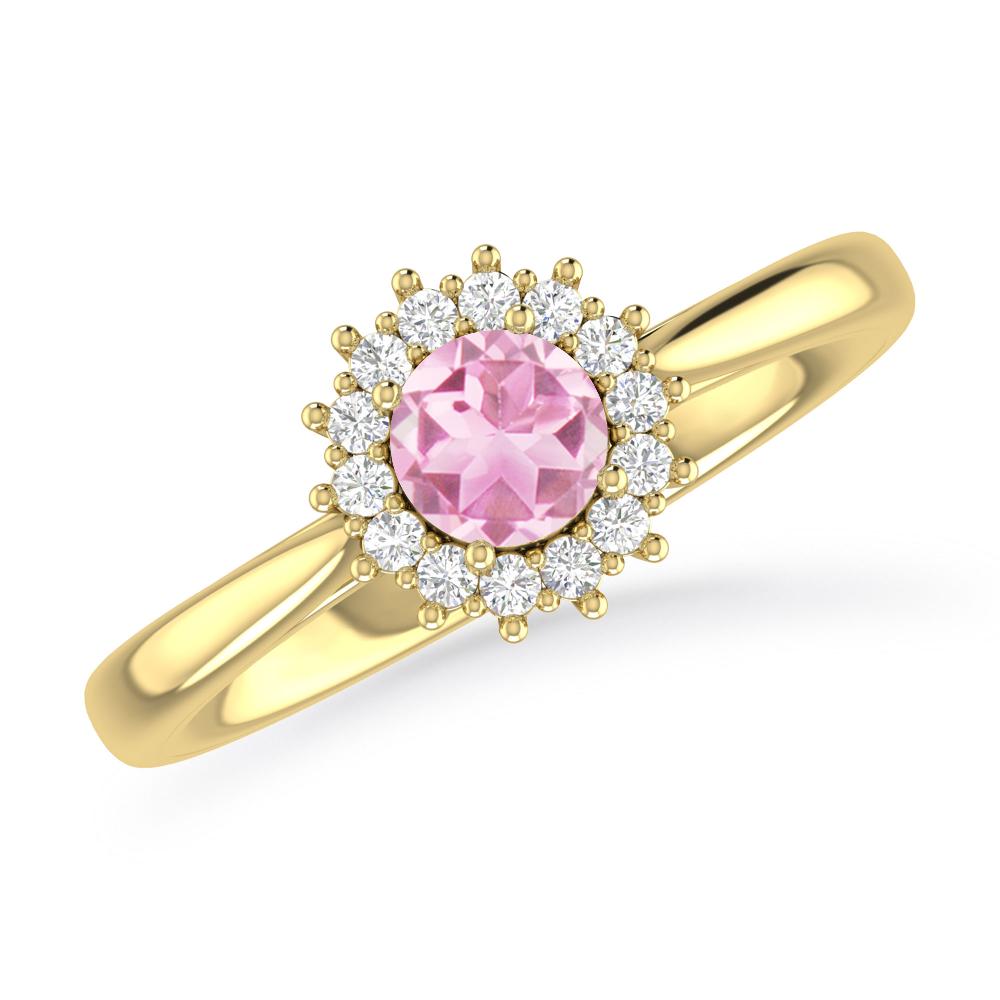 Yellow Gold - Pink Tourmaline