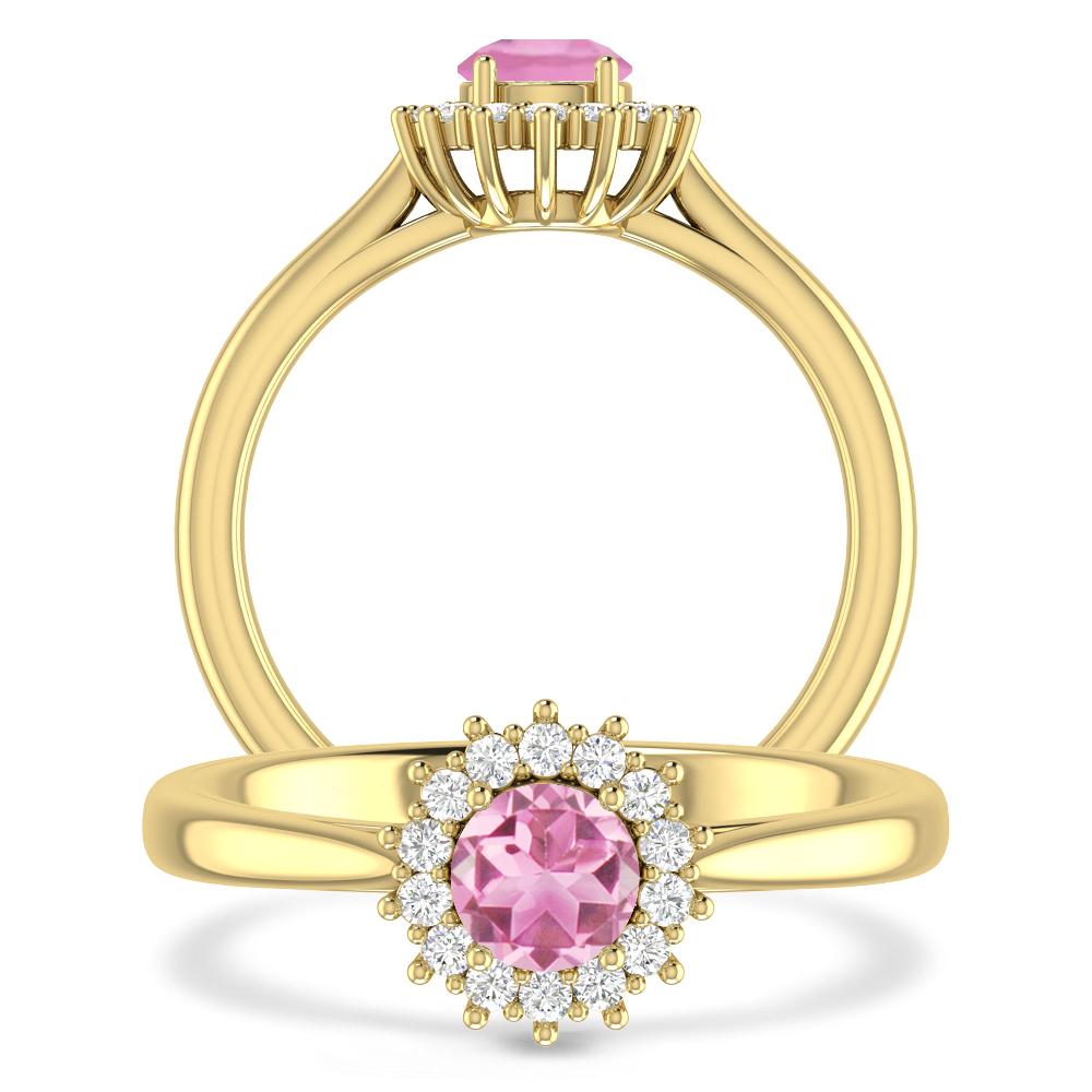 Yellow Gold - Pink Tourmaline