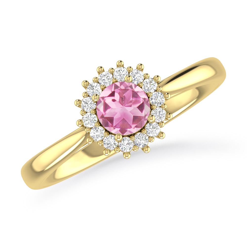 Yellow Gold - Pink Tourmaline