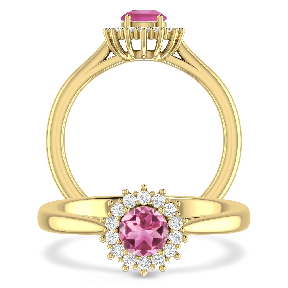 Yellow Gold - Pink Tourmaline