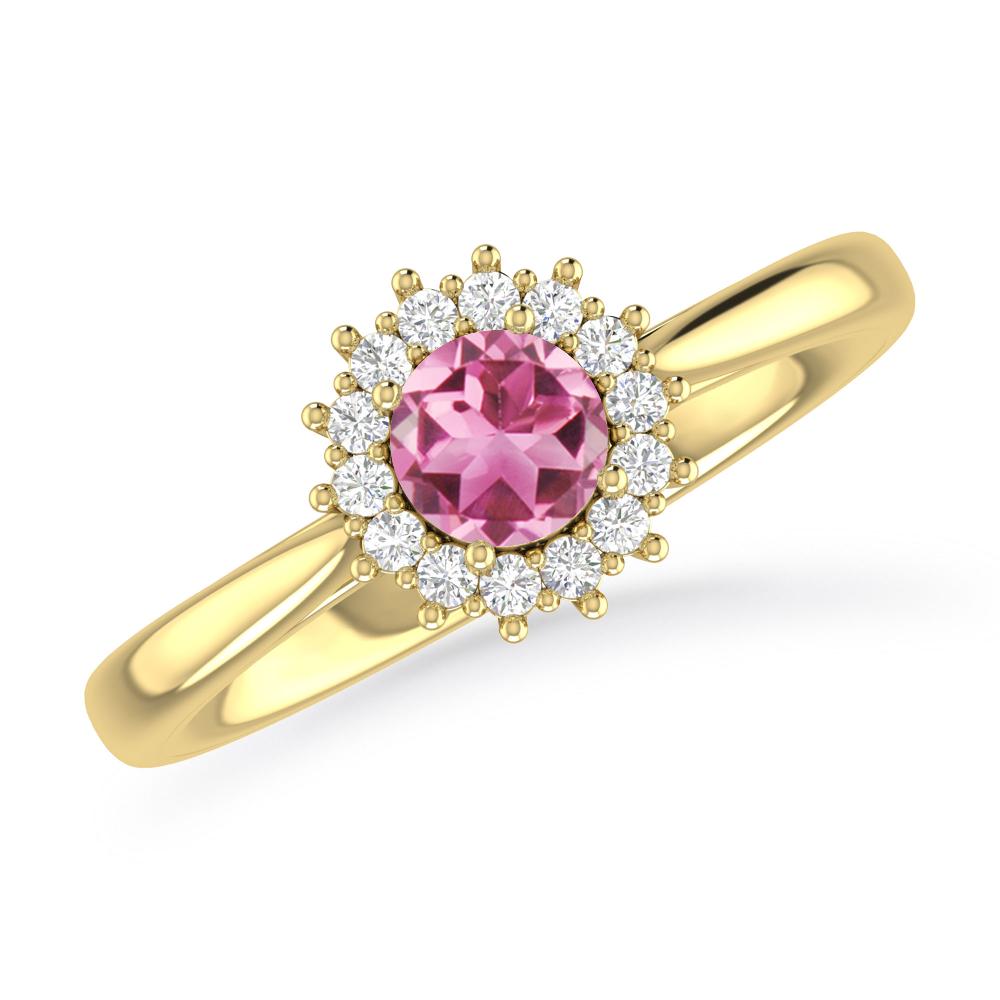 Yellow Gold - Pink Tourmaline