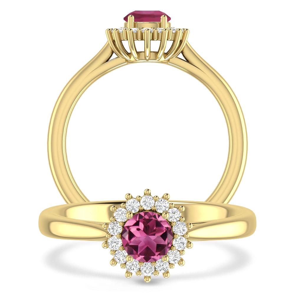 Yellow Gold - Pink Tourmaline