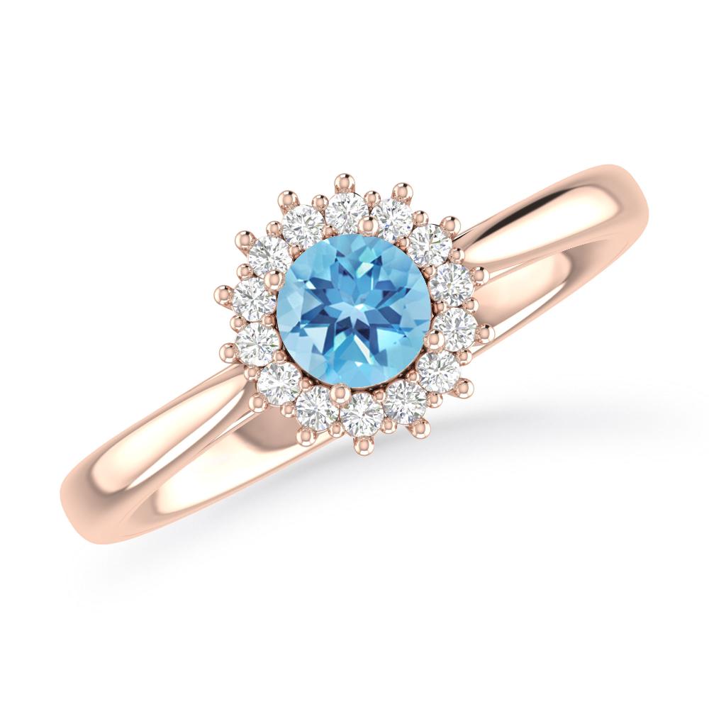 Rose Gold - Blue Topaz