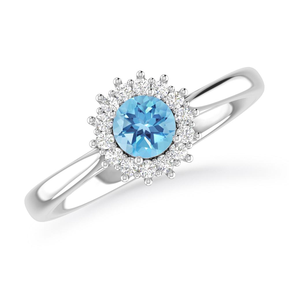 White Gold - Blue Topaz