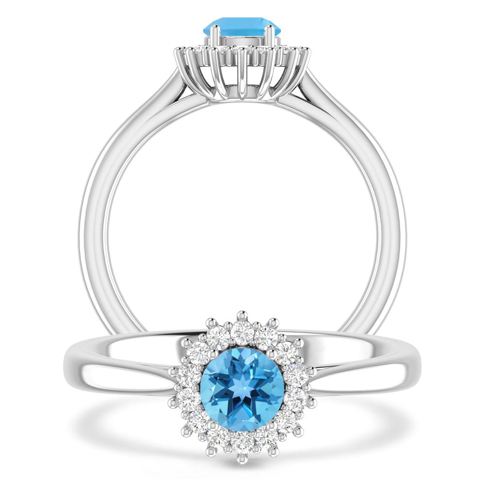 White Gold - Blue Topaz