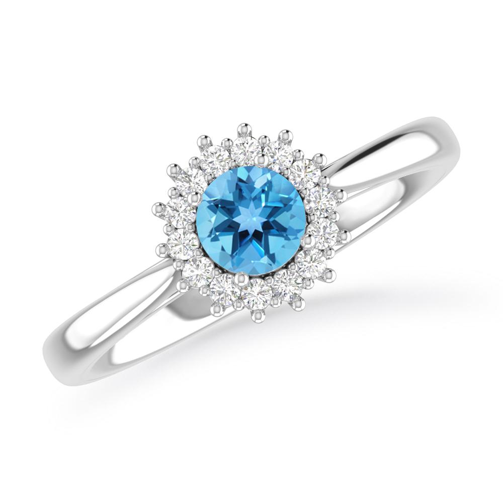 White Gold - Blue Topaz