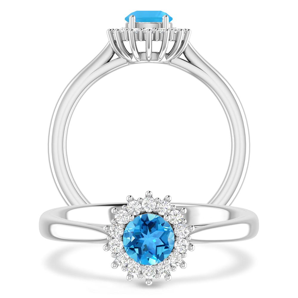 White Gold - Blue Topaz