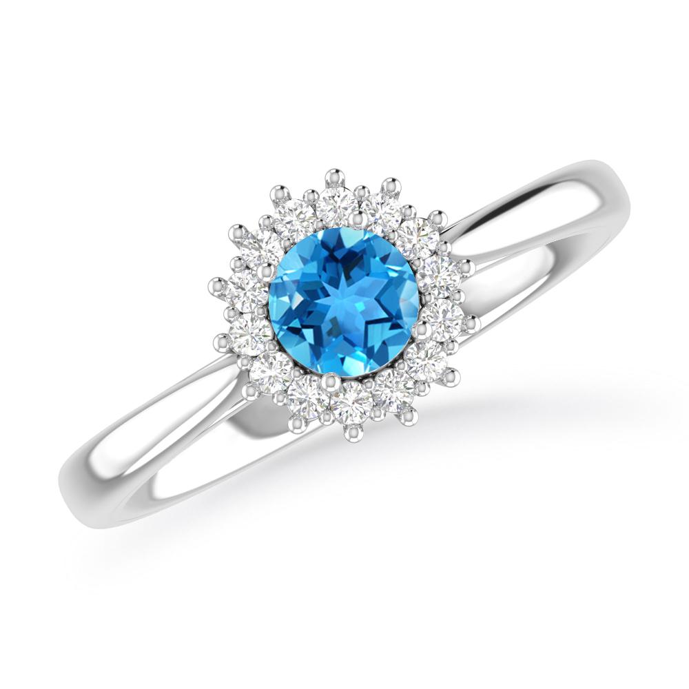 White Gold - Blue Topaz