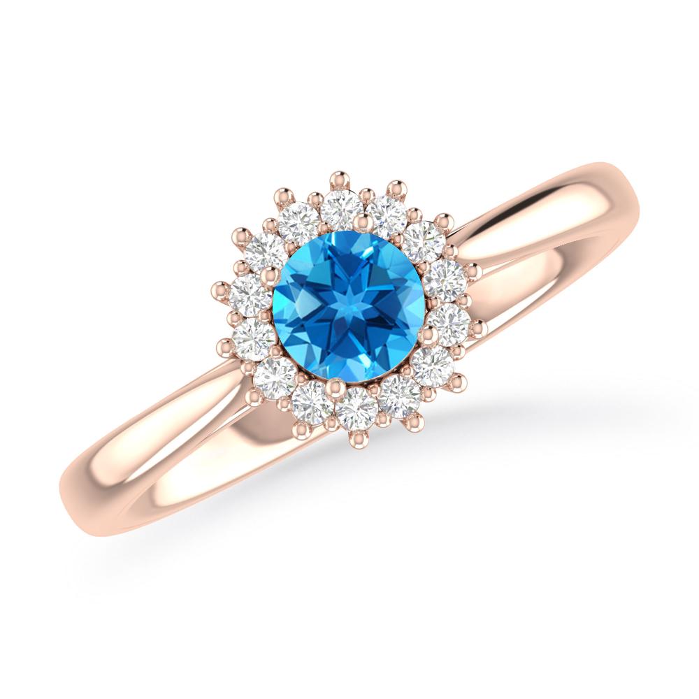 Rose Gold - Blue Topaz