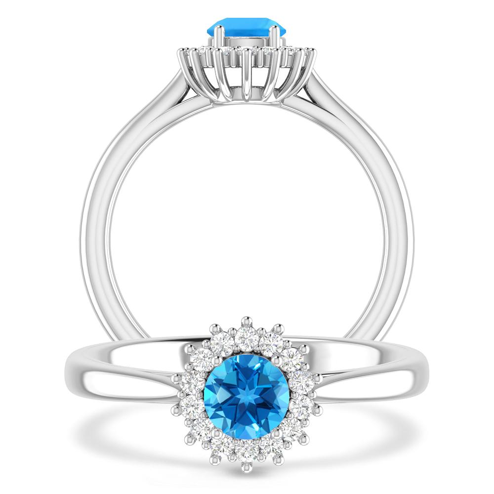 White Gold - Blue Topaz