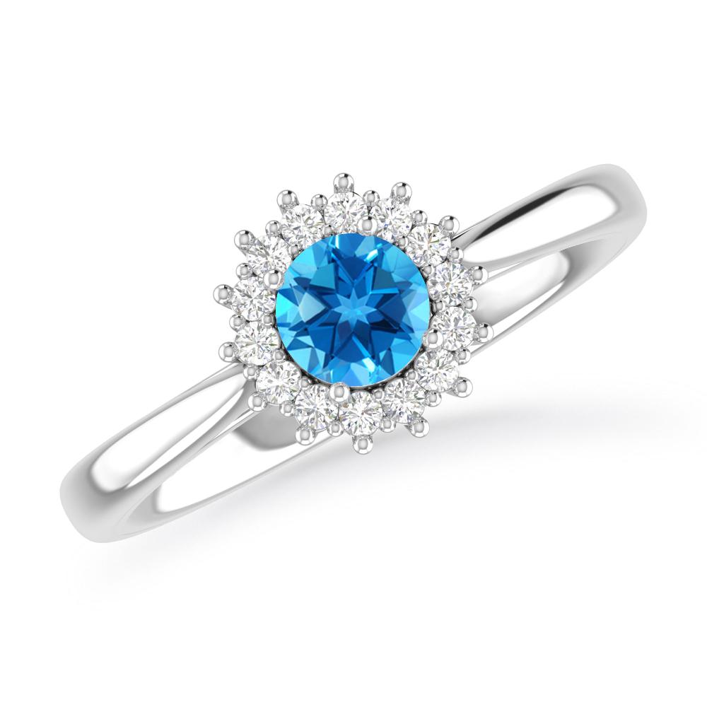 White Gold - Blue Topaz