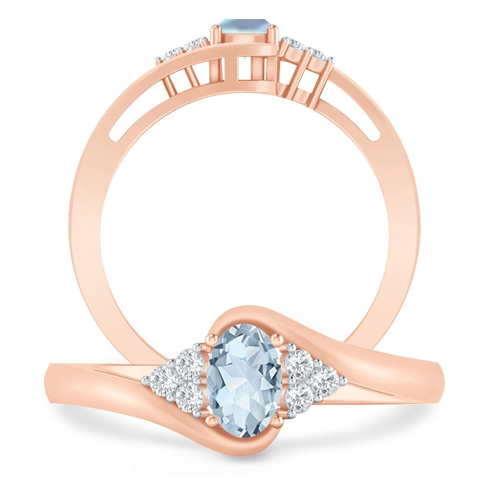 Rose Gold - Aquamarine