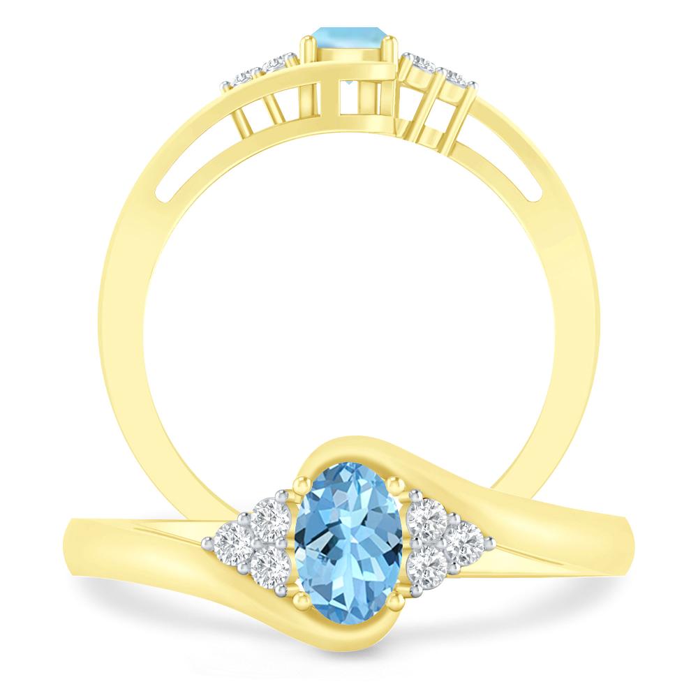 Yellow Gold - Aquamarine