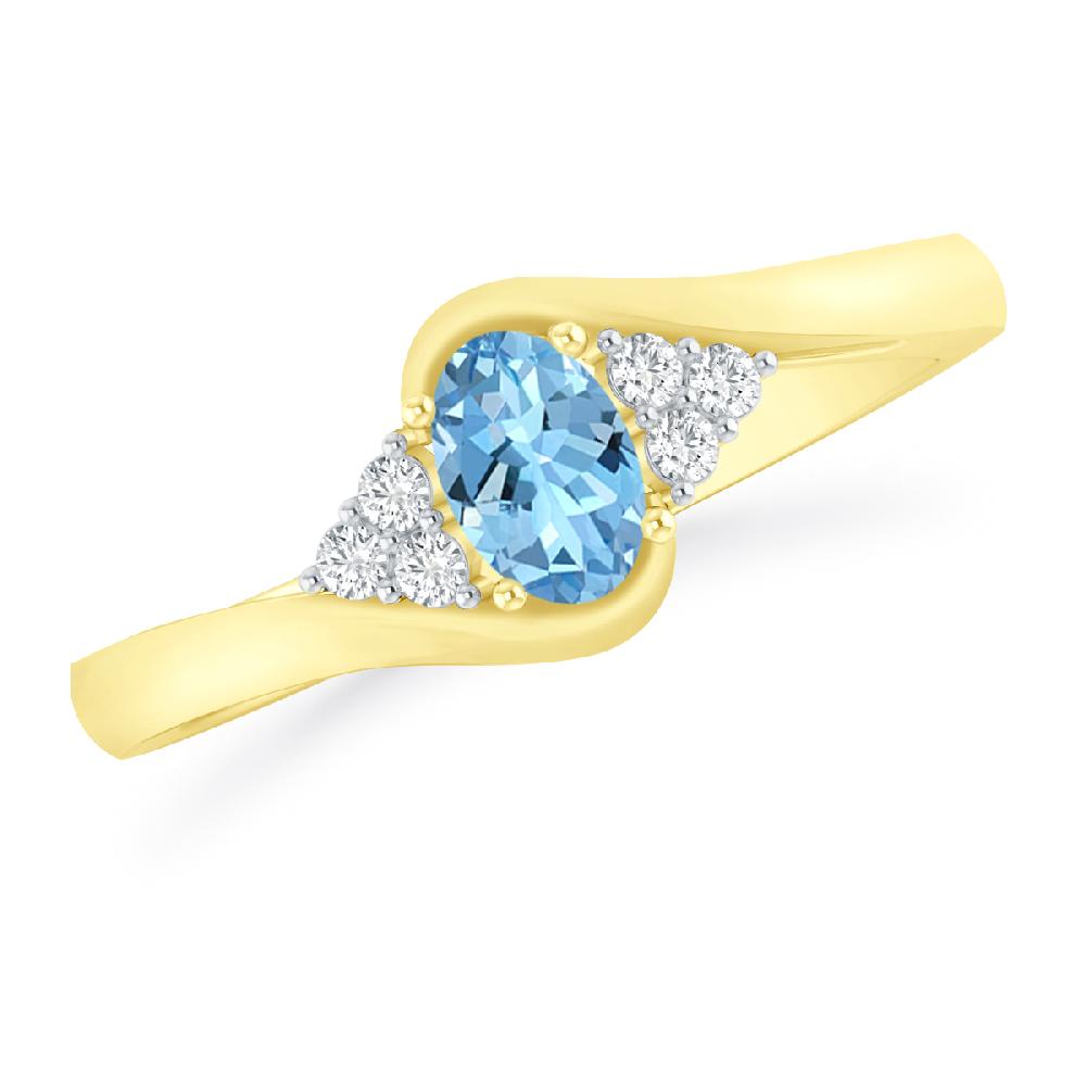 Yellow Gold - Aquamarine