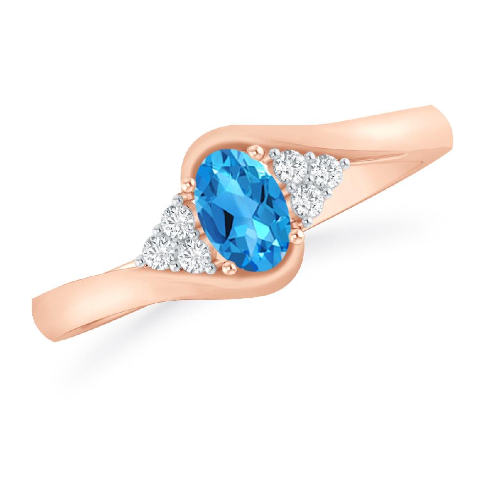 Rose Gold - Blue Topaz