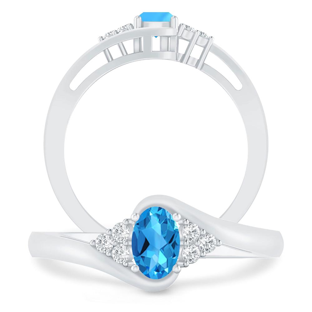 White Gold - Blue Topaz