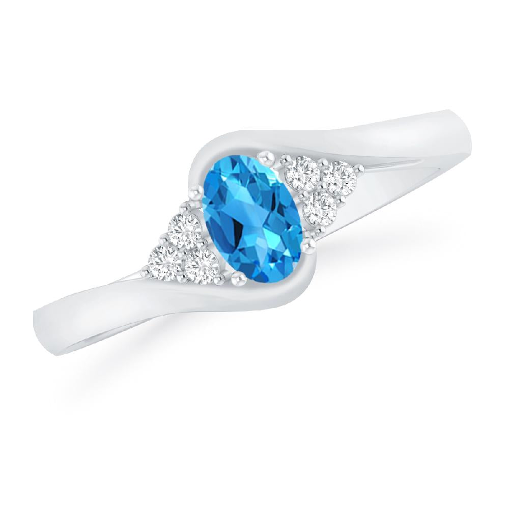 White Gold - Blue Topaz