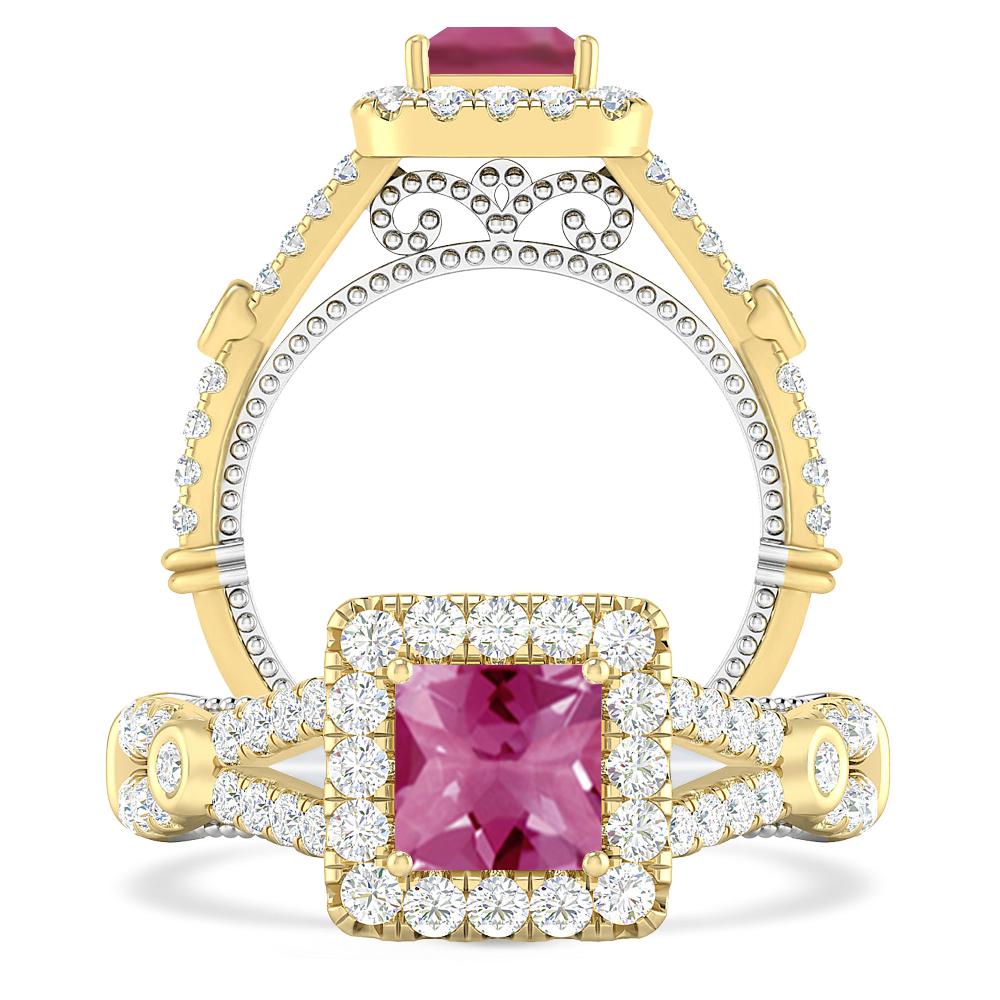 Yellow Gold - Pink Tourmaline