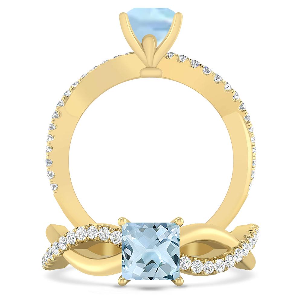 Yellow Gold - Aquamarine