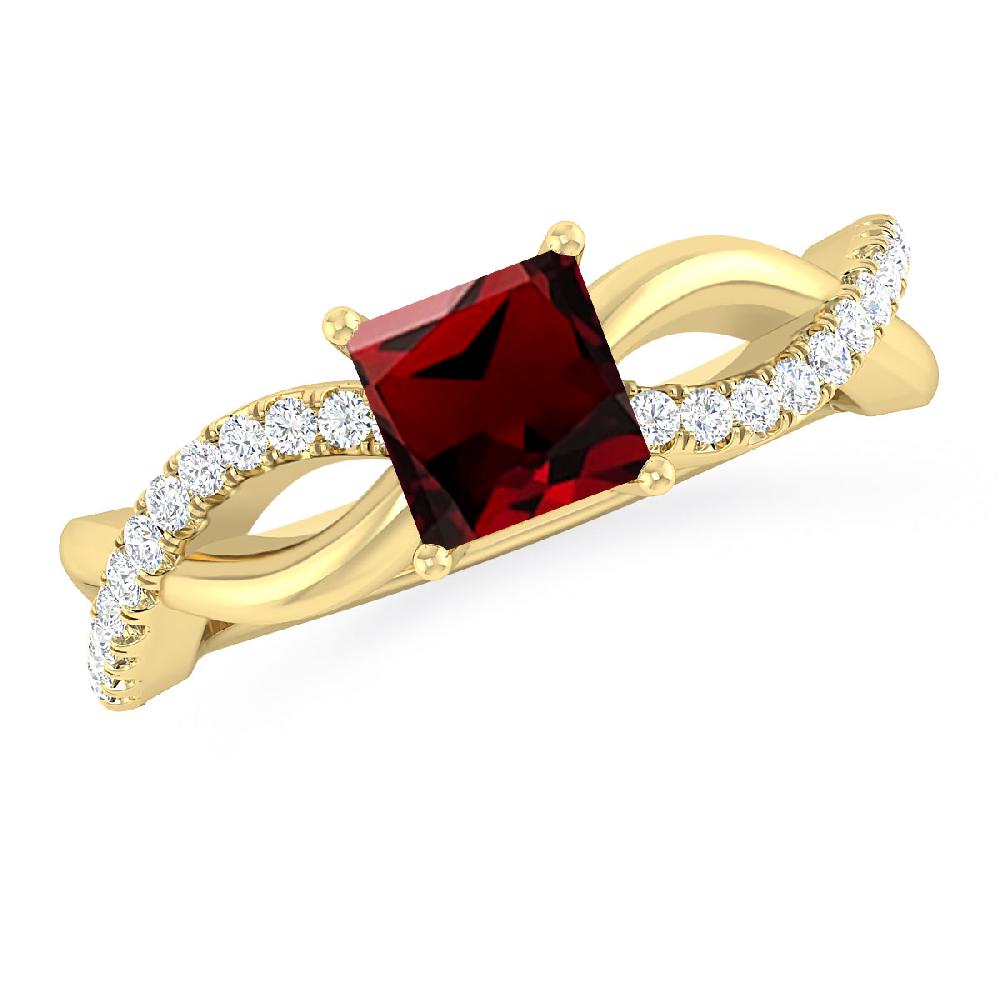 Yellow Gold - Garnet