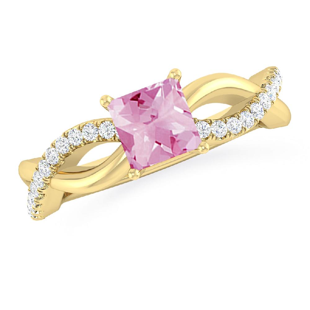 Yellow Gold - Pink Tourmaline